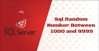 Sql Random Number Between 1000 and 9999